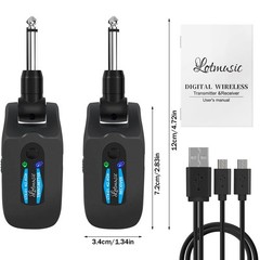 Wireless Guitar System with 4 Channels & 10+ Hours Battery Life Digital