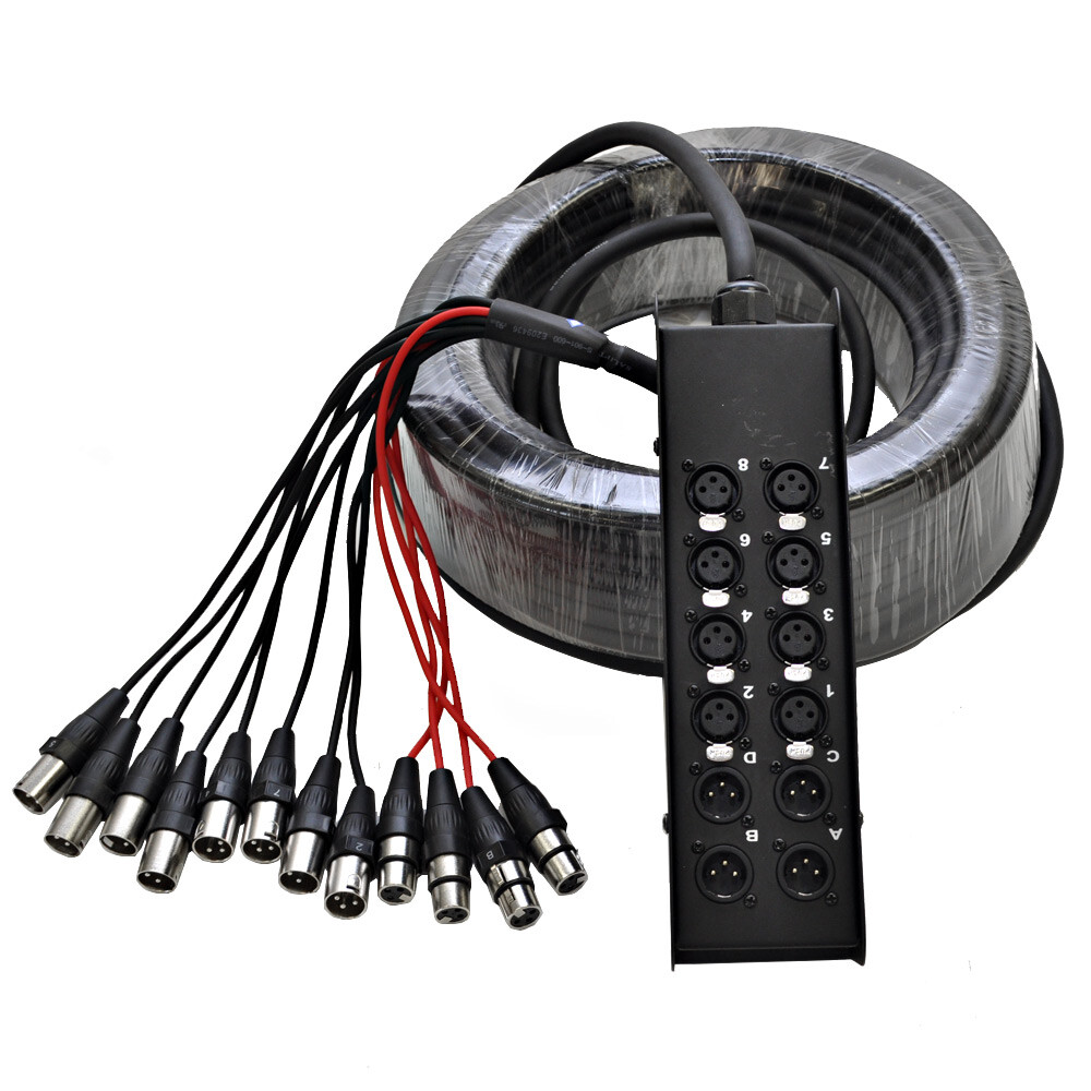Seismic Audio 8×4 Channel XLR Low Profile Circuit Board Snake Cable – 100 Feet