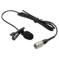 Black Lavalier Microphone For Audio Technica Wireless System With Hirose 4 Pin