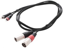 10ft. Dual XLR Male to Dual RCA Male Patch Cable – 2-XLRM to 2-RCA Audio Cable
