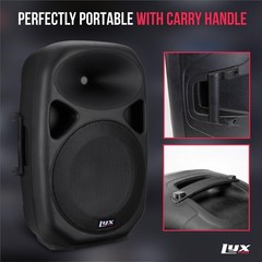 LyxPro 15“ PA Active Speaker System Compact and Portable with Equalizer
