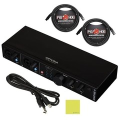 Arturia MiniFuse 4 Versatile Desktop USB Audio Interface Black Bundle..-OPEN BOX