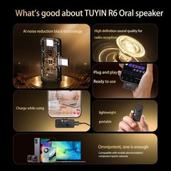 Mini Microphone AI Noise Cancelling Mic USB-C Plug&Play for Streaming/Vlog/Phone