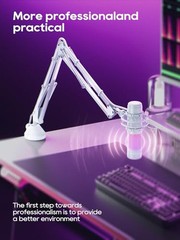 Boom Arm Micophone, Mic Arm Desk Mount Foldable with 3/8“ to 5/8“ Screw