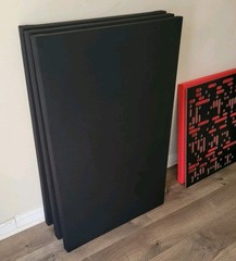 3 Sound Absorbing Acoustic Wall Panels in Black – SET of 3