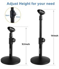 Upgraded Desktop Microphone Stand, Adjustable Mic Stand Desk with Pop Filter,…