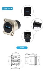 Panel Mount D Type USB Module 2.0/3.0 Female to Female Connector Jack Socket