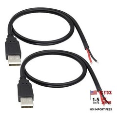 18AWG USB 2.0 Male Plug to 2pin Bare Cable USB A Male Plug to 2pin Bare Wire