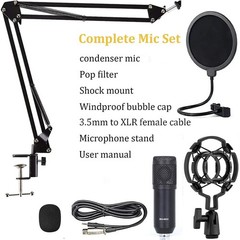 Home Studio Recording Kit Podcast Music Mixer Condenser Microphone Set Equipment