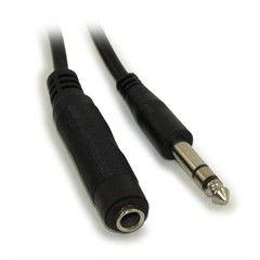 15ft 1/4inchinch Stereo EXTENSION Cable Male to Female 28AWG Nickel Plated
