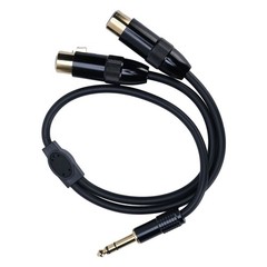 Dual XLR Female To 1/4 Inch 6.35mm Male Stereo Y Splitter Cable 1.6FT PVC D WPMU