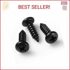 BNUOK #8 x 3/4 Inch Pan Head Wood Screws, Phillips Drive, Black Oxide Stainless