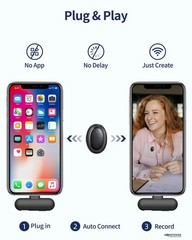Wireless Microphone for iPhone 17-48kHz/24bit Studio Sound AI Noise Filter US…