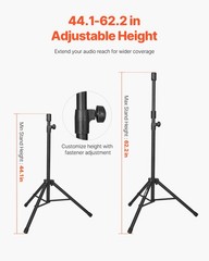 VEVOR 2 X 8 in Speakers Portable PA System 300W Mixer Bluetooth Mic for DJ Party