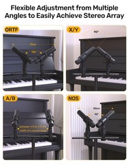 Stereo Array Spacing Mic Bar Mount Fits 1/4 3/8 5/8 Inch Thread Adapter