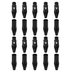 Rannsgeer 20 Pack 3 Pin XLR Connector Male & Female Plug for DIY (5 Color)