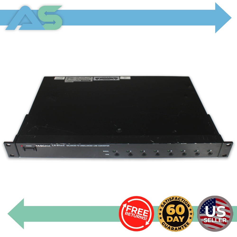 Tascam LA-81 MKII 8-Channel Line Converter Balanced XLR Unbalanced RCA Rackmount