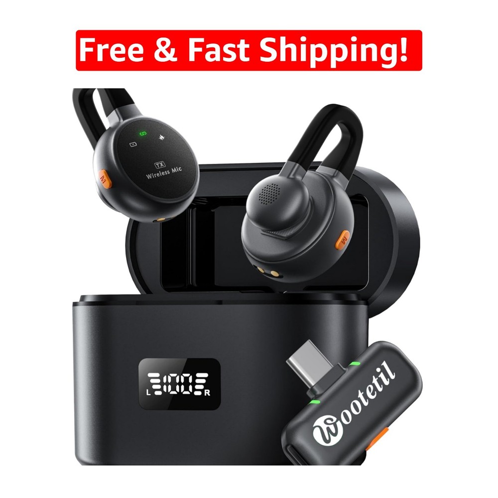 Wireless Lavalier Microphone with USB-C Charging Case – 30H Battery & Noise C…