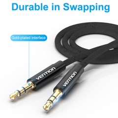 3.5mm Nylon Braid Aux Cable Audio Input Adapter Male to Male Headphone Car Cord