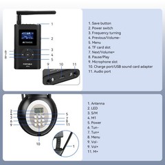 Retekess Tour Guide System Mic Transmitter 15Headset Headphone Receiver Teaching