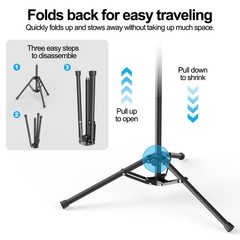 Mic Stand with Boom Arm, Heavy Duty Tripod Microphone Floor Holder Height Adj…