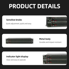 QST Graphic Equalizer 31-Band Stereo EQ for Home Audio Dual Channel Professional