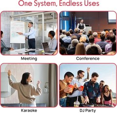 Wireless Microphone System, Fixed Dual Frequency Wireless Mic Receiver Karaoke
