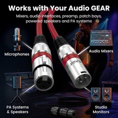 GEARit XLR Cables 1ft 10 Pack, Microphone Cable XLR Male to Female, Balanced Shi