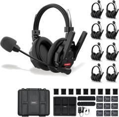 SYNCO XTalk XMax9 X9 Dual Wireless Intercom Headset System Microphone 9-Person