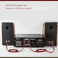 6.35Mm to Banana Plug Speaker Cable, 1/4 TS to Dual 4Mm Plugs, 2M