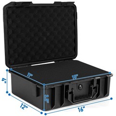 16 inch Hard Carrying Case,Shockproof Storage Box with Customizable Foam,Port…