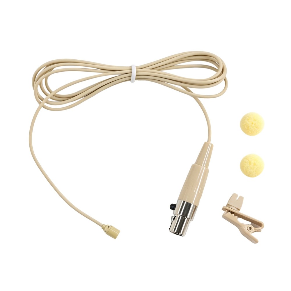 Beige Lavalier Lapel Mic 3-Pin XLR Microphone for GTD Audio G-787 G-733 G-622