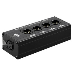Professional 1 In 4Out XLR /6.35mm Music Splitter For Studio Live Performances