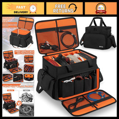High Capacity DJ Cable Bag with 6 Dividers – Organize Cords & Accessories