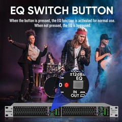 Stereo Graphic Equalizer 15-Band EQ for Home Audio System, Rack Mount Dual Ch…