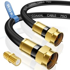 Nixsto RG6 Coaxial Cable, 3FT 6FT 10FT 15FT 25FT 50FT 100FT Coax 3FT, Black