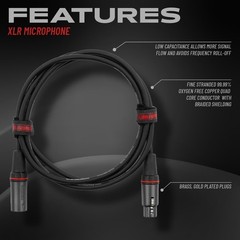 By Gator Cases Headliner Series Premium 10 Foot XLR Microphone Cable, (GCWH-X…