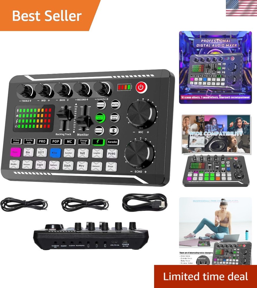 Professional Audio Mixer, Live Sound Card and Audio Interface with DJ Mixer E…