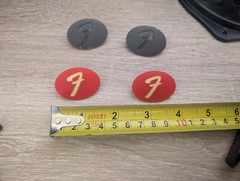 Fender Passport Insert Oval Logo Red White Grey Insert Plug Part Replacement