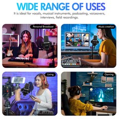 Professional Condenser Microphone Kit Complete Set For Podcast Studio Recording