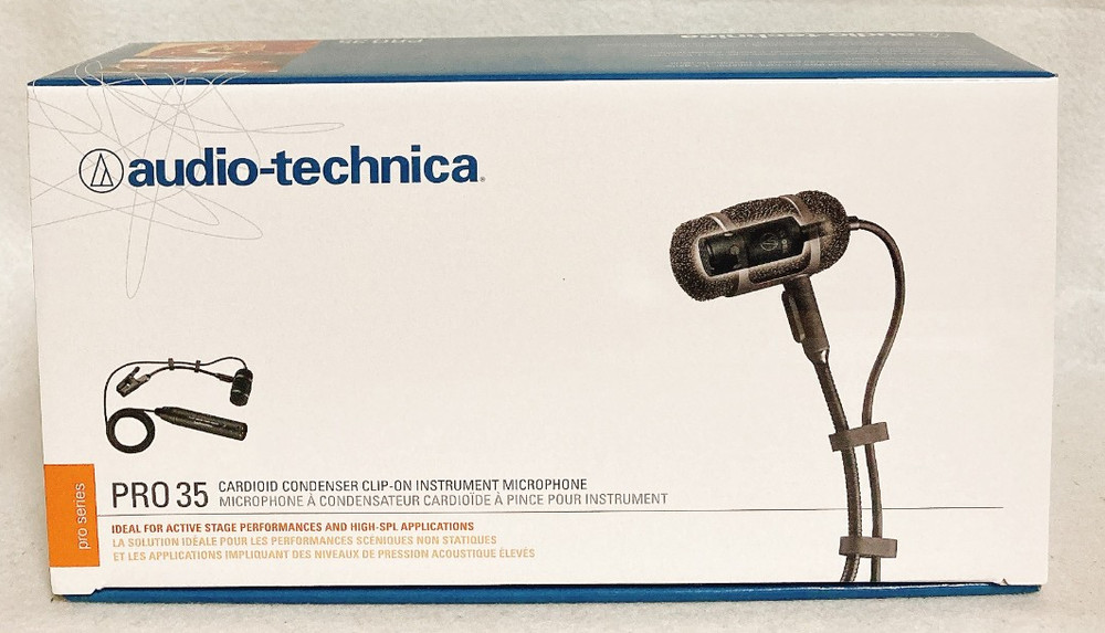 Audio-Technica PRO35 Cardioid Condenser Mic for Sax Brass Drums w/ Clip
