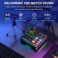 Mezclador Audio Gaming PC/Podcast/Streaming 4 Canales