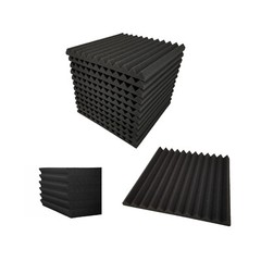 24 pks 12x12x1″ Wedge Acoustic Foam Soundproof Wall Record Studio Panel Tile Blk