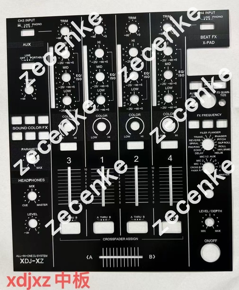 OEM Control Center Panel Aluminium alloy Main Faceplate Part For Pioneer XDJ-XZ