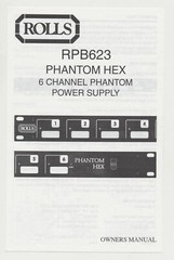 Rolls RPB623 Phantom Hex 6-Channel Phantom Power Supply Owner’s Manual Only