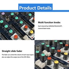 4Channel Live Studio Mixer Audio DJ Mixing Console USB 48V Phantom For Bar Stage