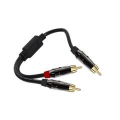 RCA Male Mono to Dual RCA Male Mono Interconnects Splitter Mono Y Cable B64