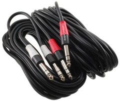 25ft Dual 1/4″ Stereo TRS Male to Male Shielded Instrument Pro Audio Cable