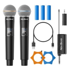 Wireless Microphone, Rechargeable Dual Cordless Handheld Dynamic Wireless Mic…