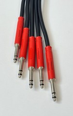 Neutrik NP3TT-P 1/4” TRS Patch Cable 26” (2ft) – Lot of 5 – Studio Pro Audio